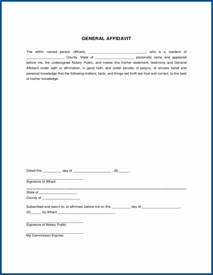 Free California General Affidavit Form