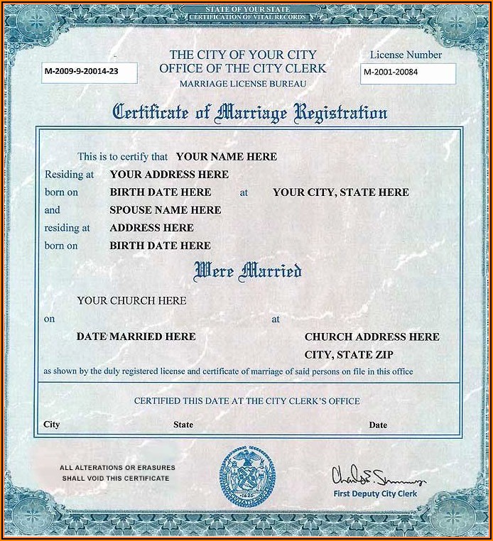 Free Marriage Certificate Template Word