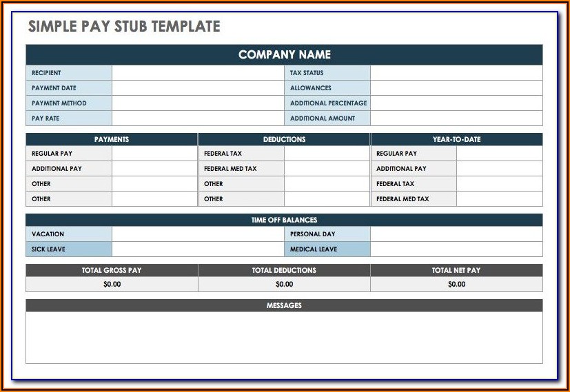 Free Pay Stubs Templates Downloads