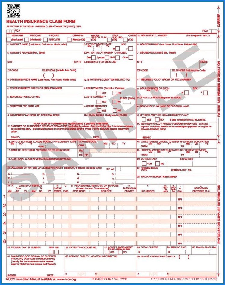 Free Printable Cms 1500 Form Download