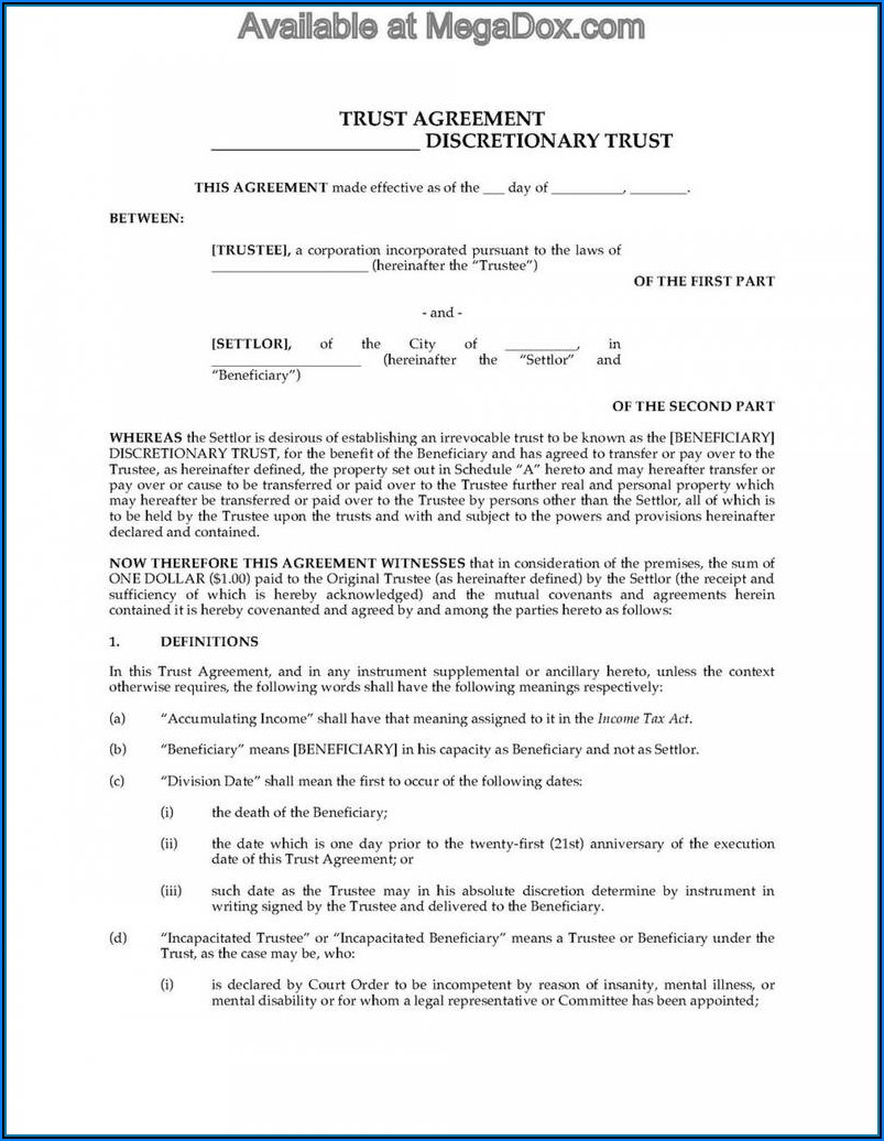 Irrevocable Trust Forms Florida