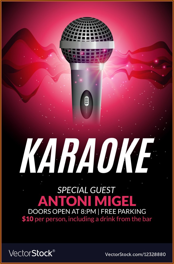Karaoke Party Invitation Template