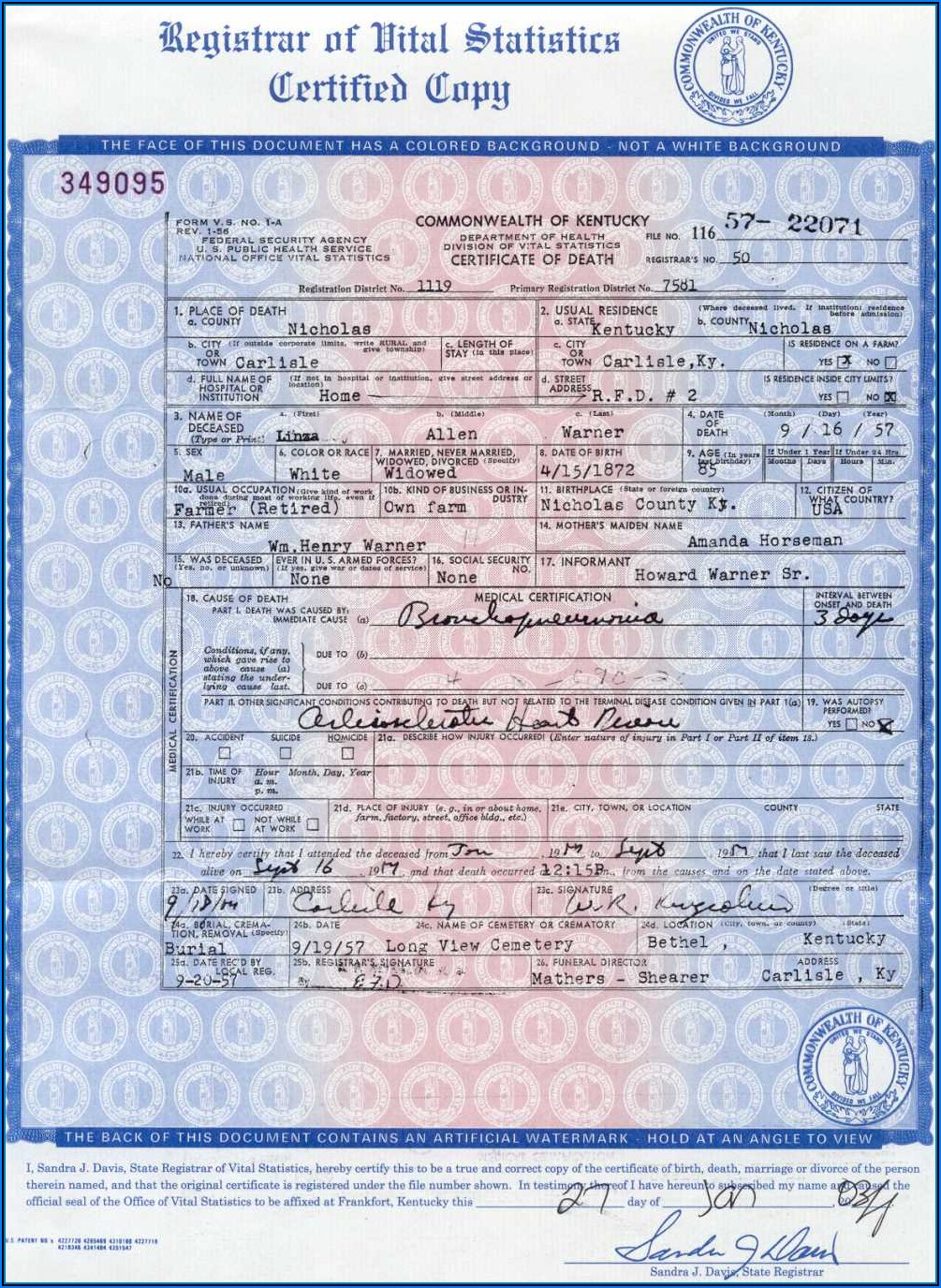 Kentucky Birth Certificate Application Form