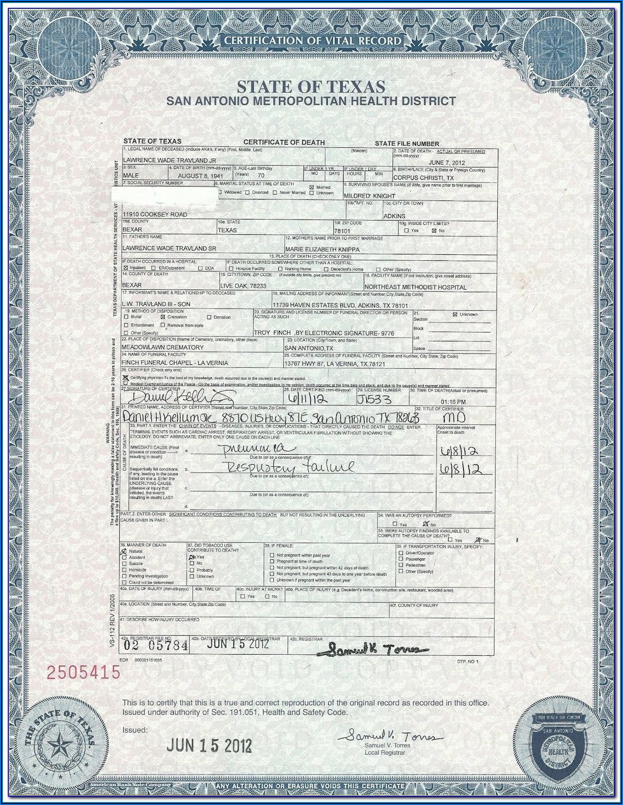Liberia Birth Certificate Application Form Download
