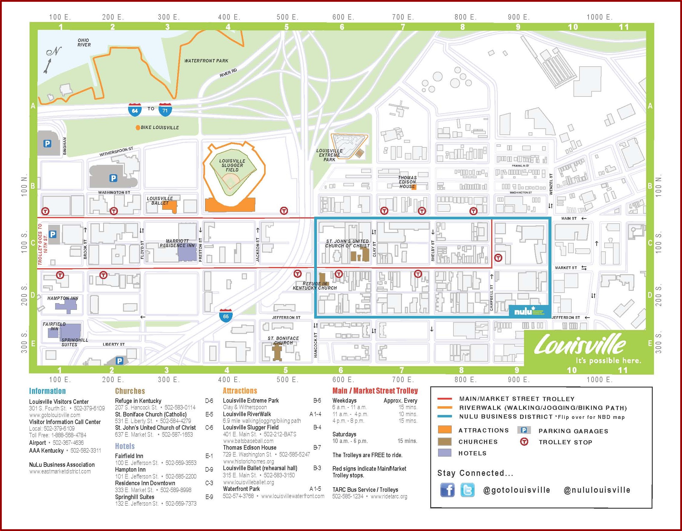 Map Of Hotels In Downtown Louisville Ky