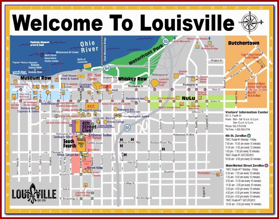 Map Of Hotels In Louisville Ky