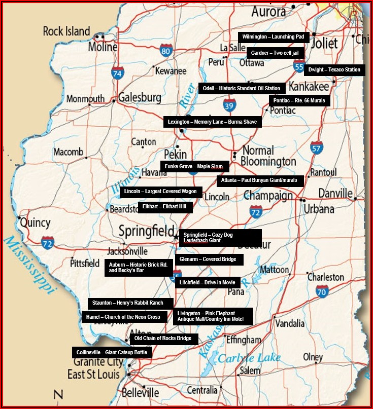 Map Of Rt 66 In Illinois