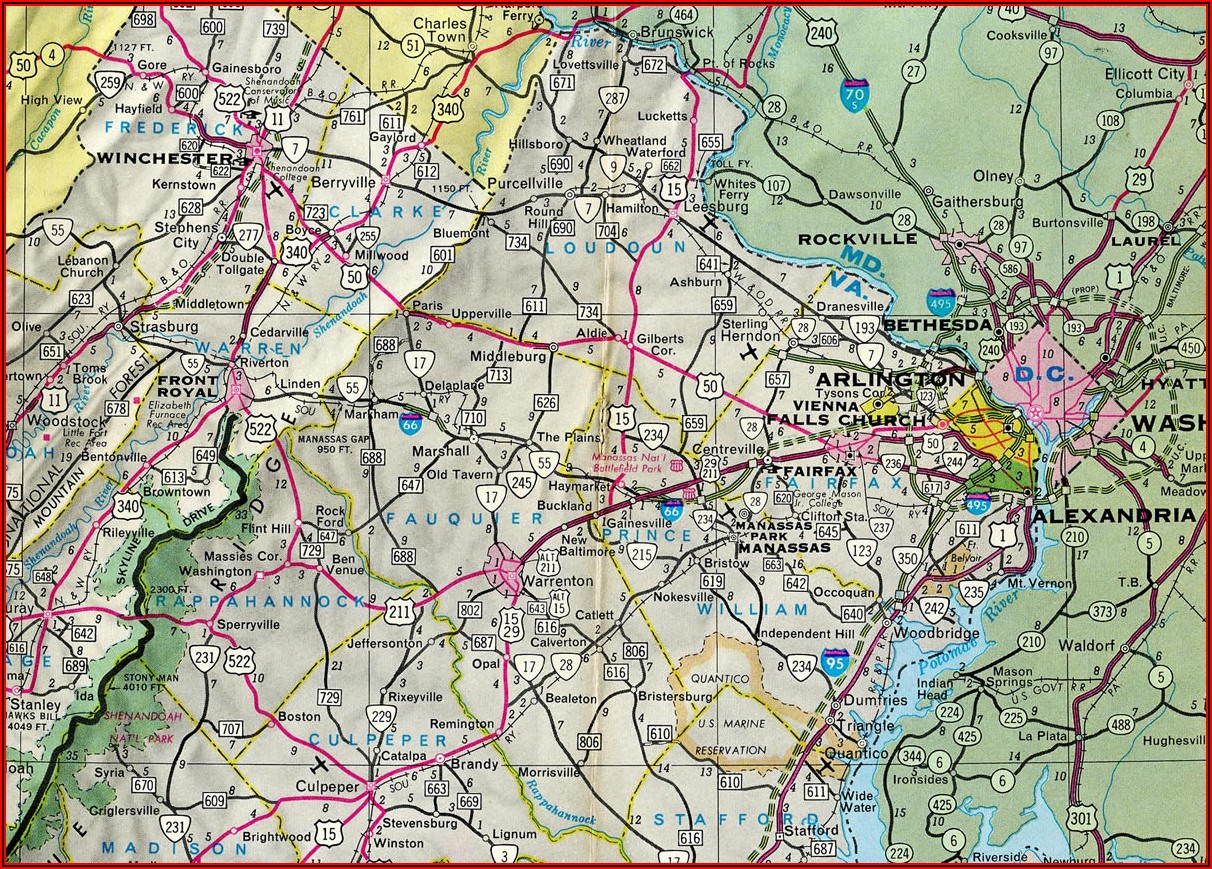 Map Of Rt 66 In Virginia