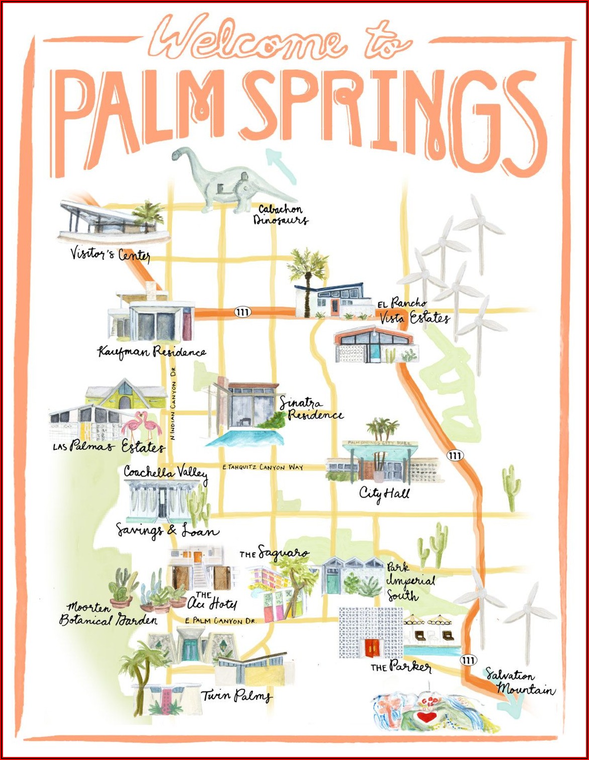 Palm Springs Gay Hotels Map
