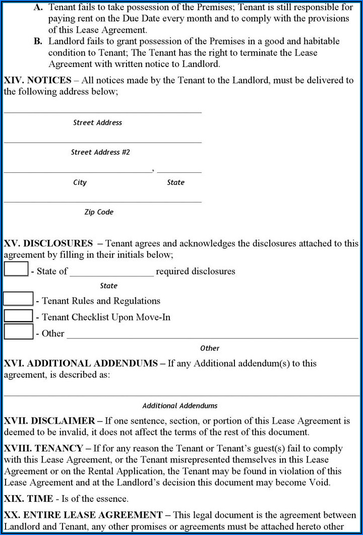 Rent Agreement Form Free Download