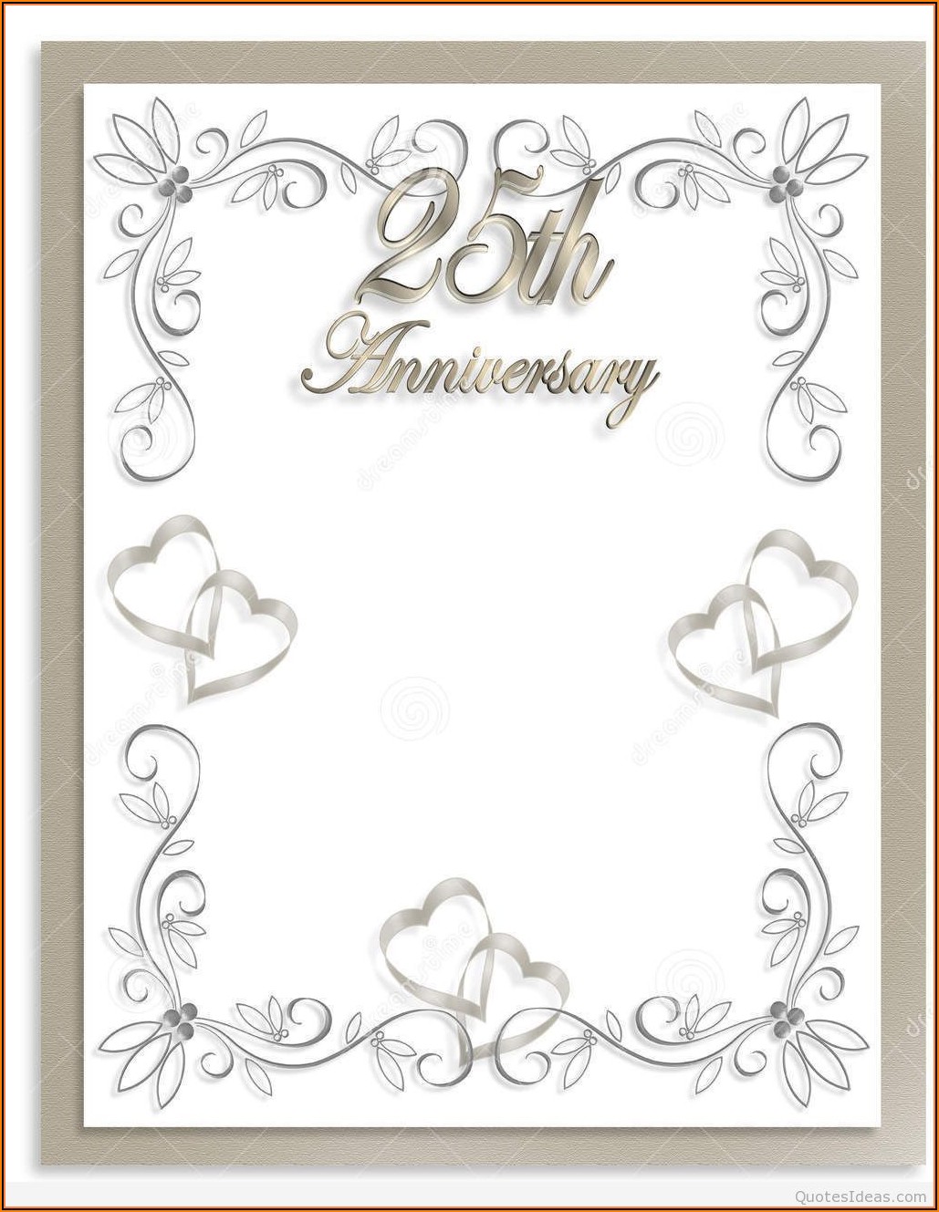 Silver Wedding Anniversary Invitations Templates