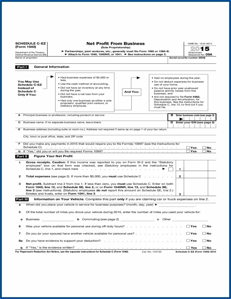 Tax Forms 2015 Ez