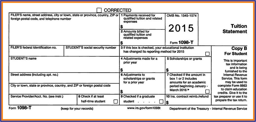 1098 Mortgage Interest Tax Form