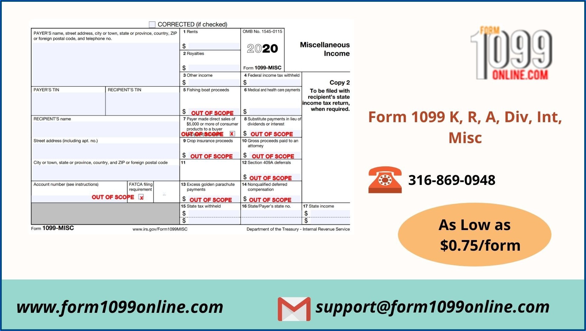 1099 Form Fillable 2020