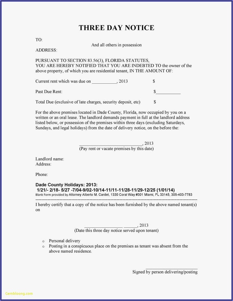 3 Day Eviction Notice California Form Free