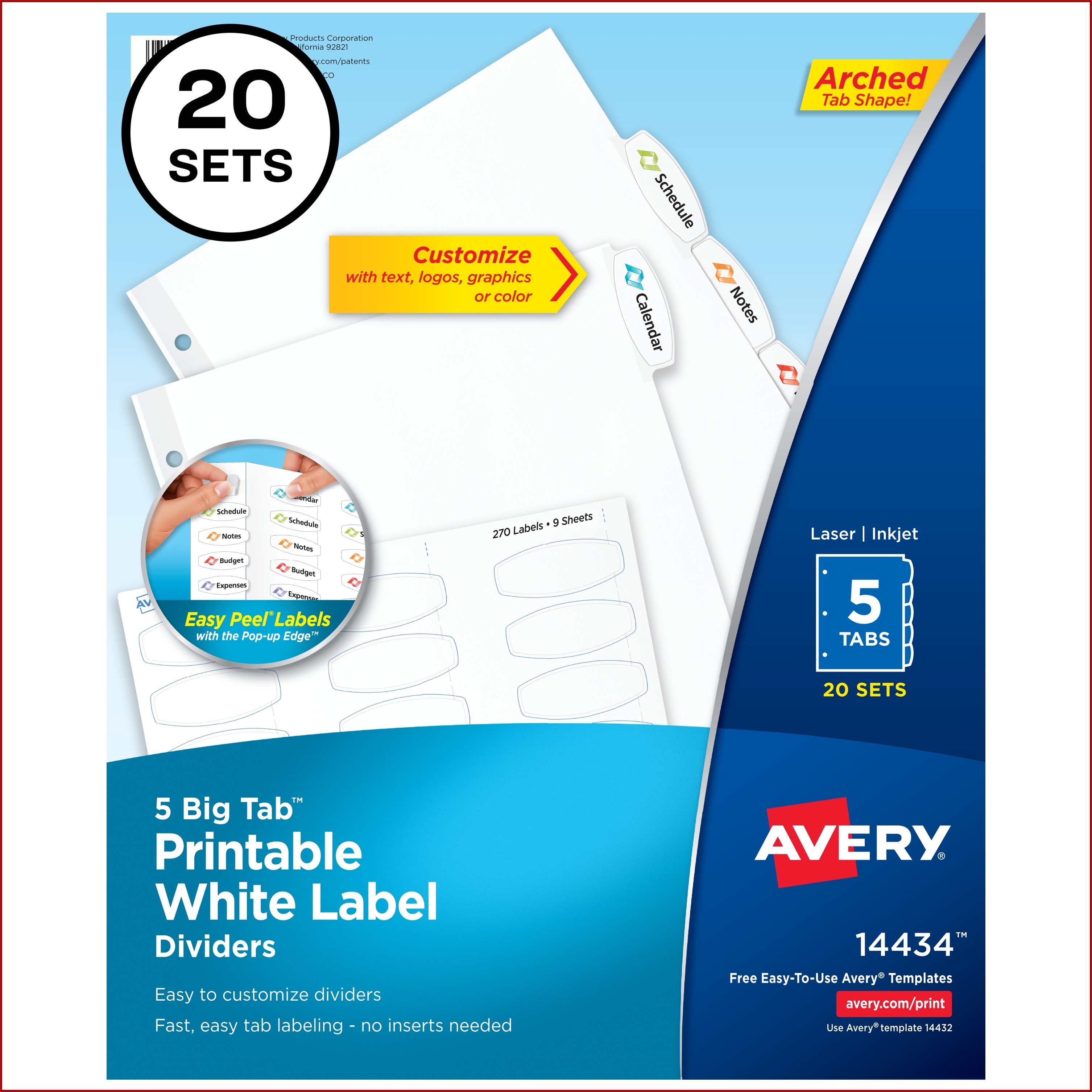 Avery Print On Tabs Template 20405