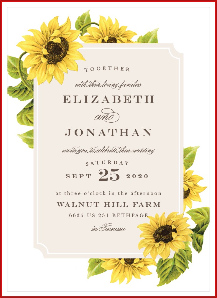 Blank Sunflower Invitation Template Template 1 Resume Examples 