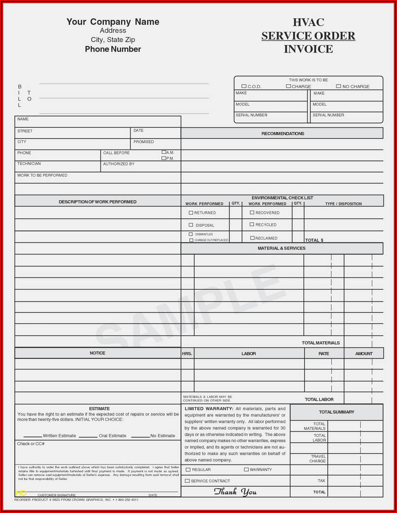 Cell Phone Repair Form Template