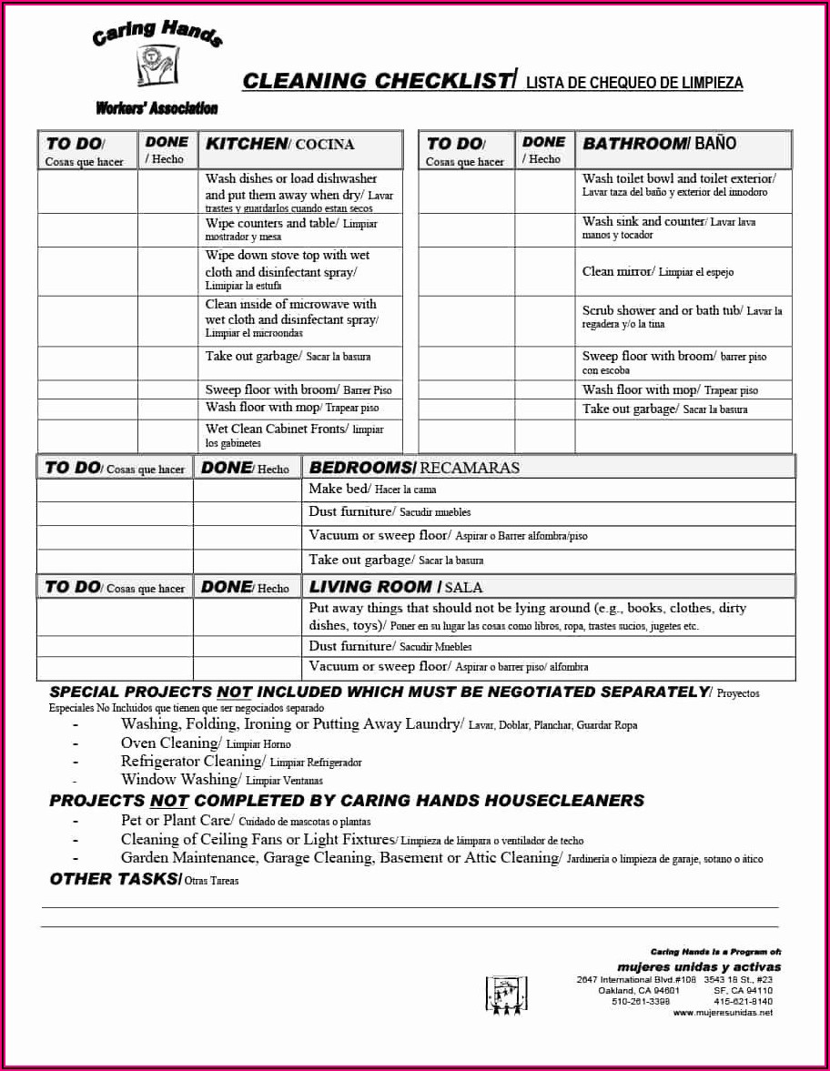 Commercial Cleaning Checklist Template
