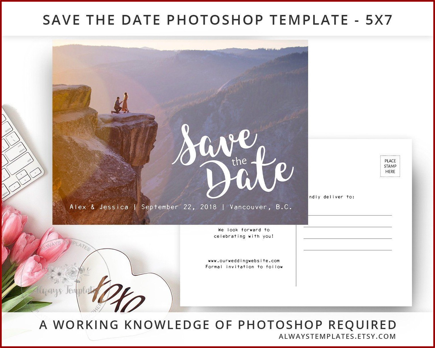 Etsy Save The Date Postcard Template