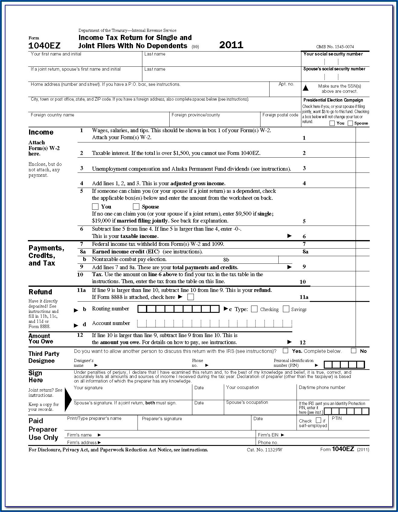 Federal Tax Forms 2014 Ez
