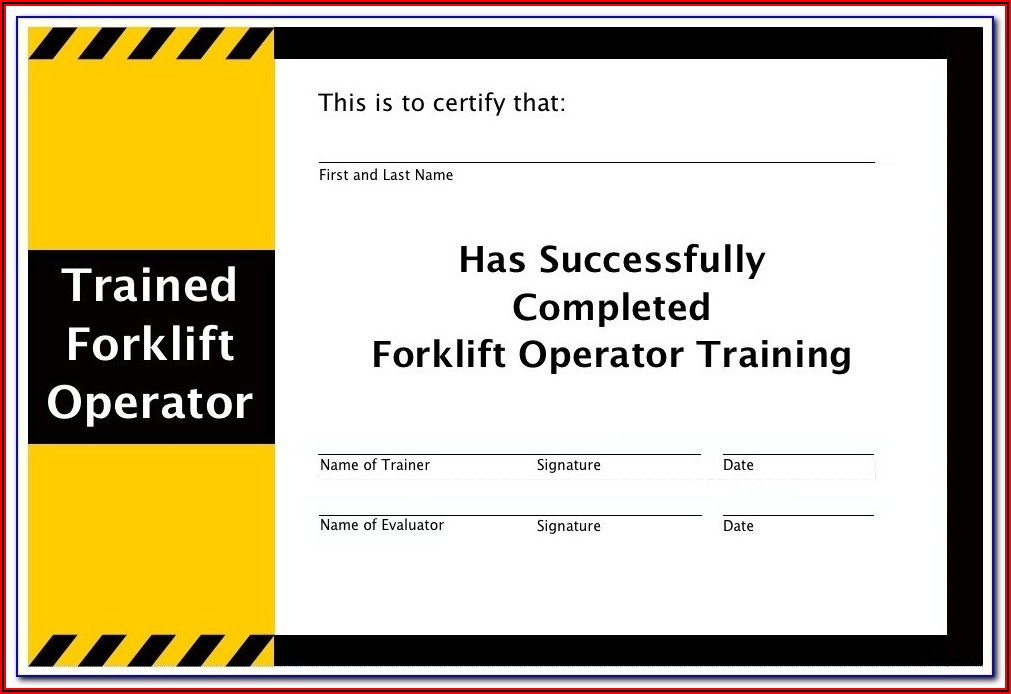Forklift License Template Excel