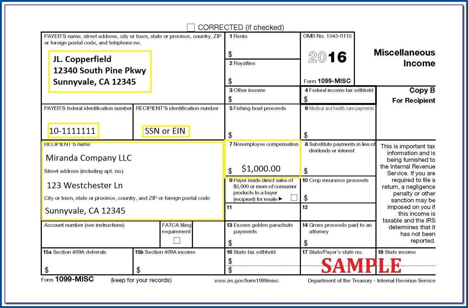 Form 1099 Fillable Printable Forms Free Online
