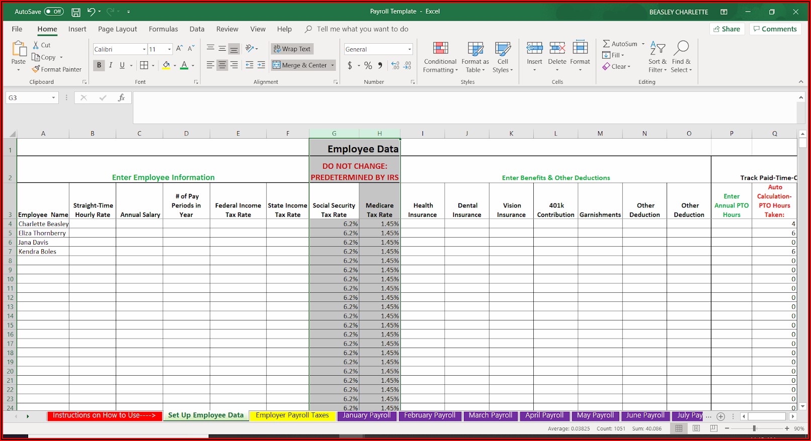 Free Canadian Payroll Excel Template