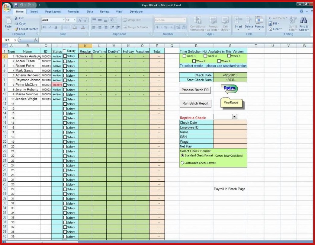 Free Excel Payroll Template Canada