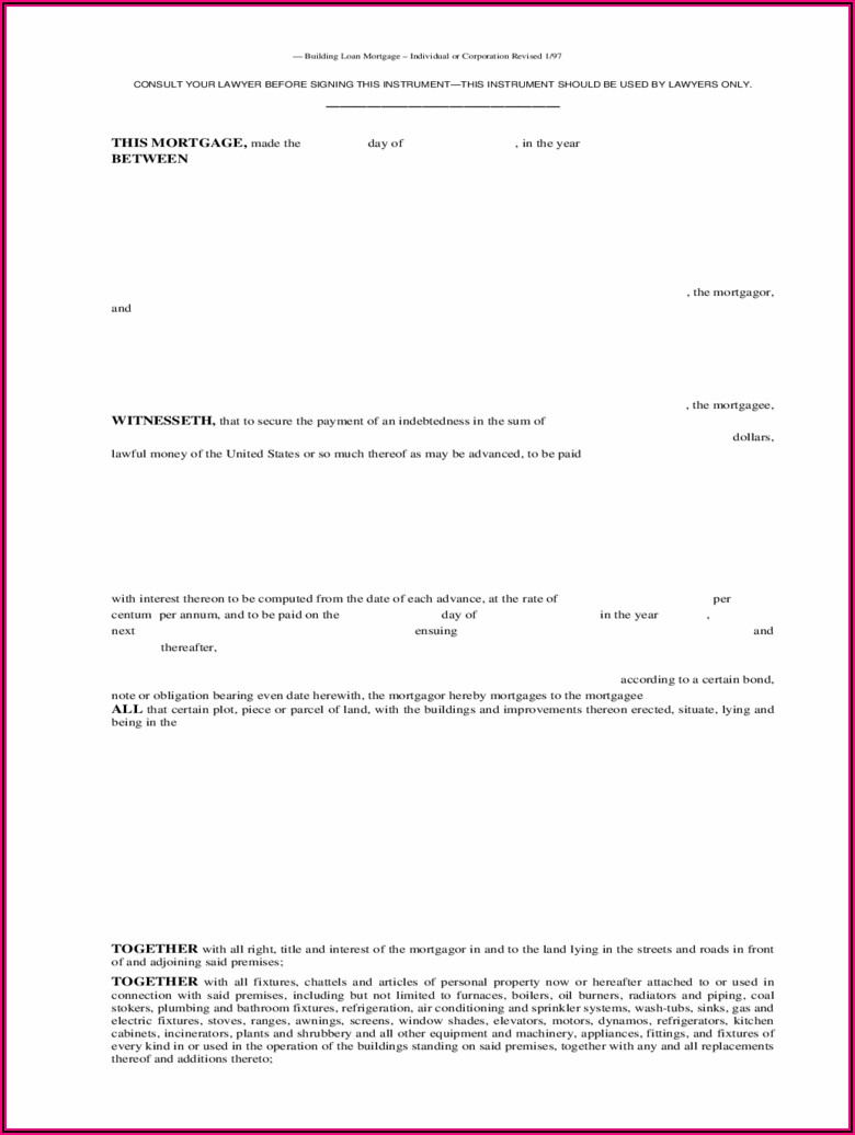 Free Mortgage Agreement Form