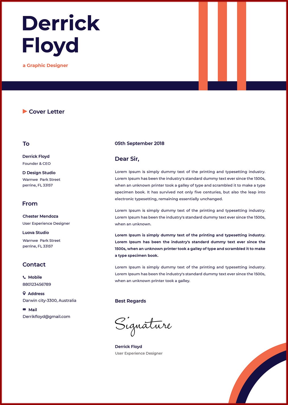 Free Resume Cover Letter Template Word