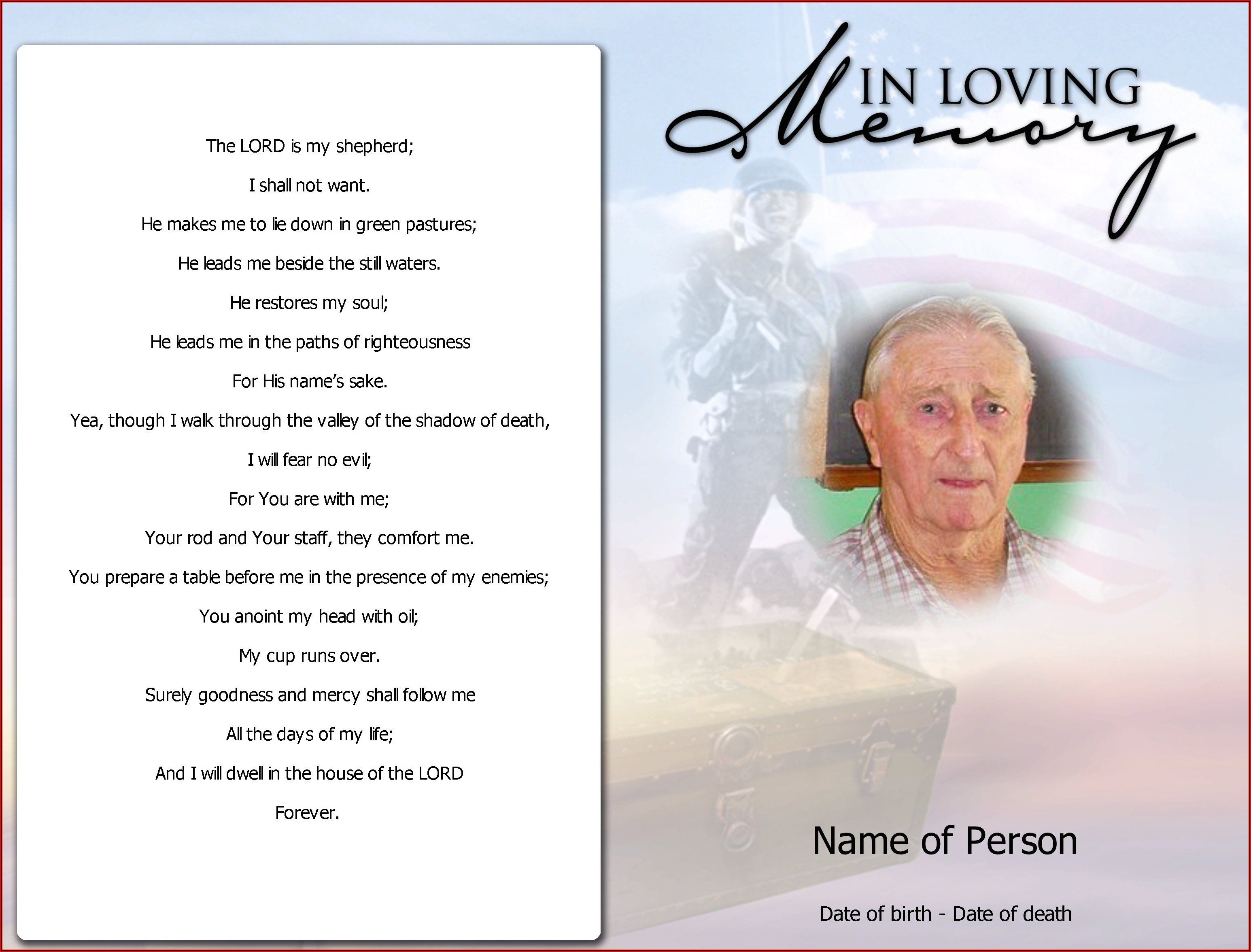 Funeral Remembrance Cards Template
