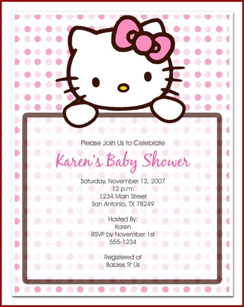 Hello Kitty Christening Invitation Template