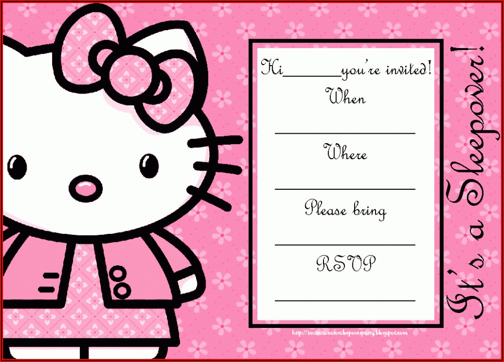 Hello Kitty Invitation Template Blank