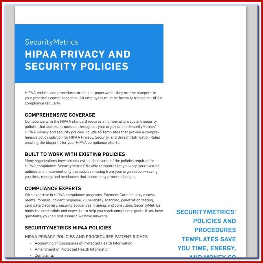Hipaa Security Policy Examples
