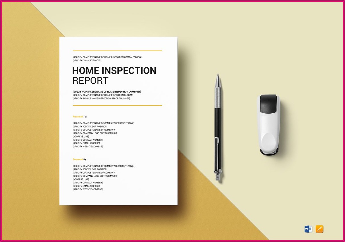 Home Inspection Report Template Word