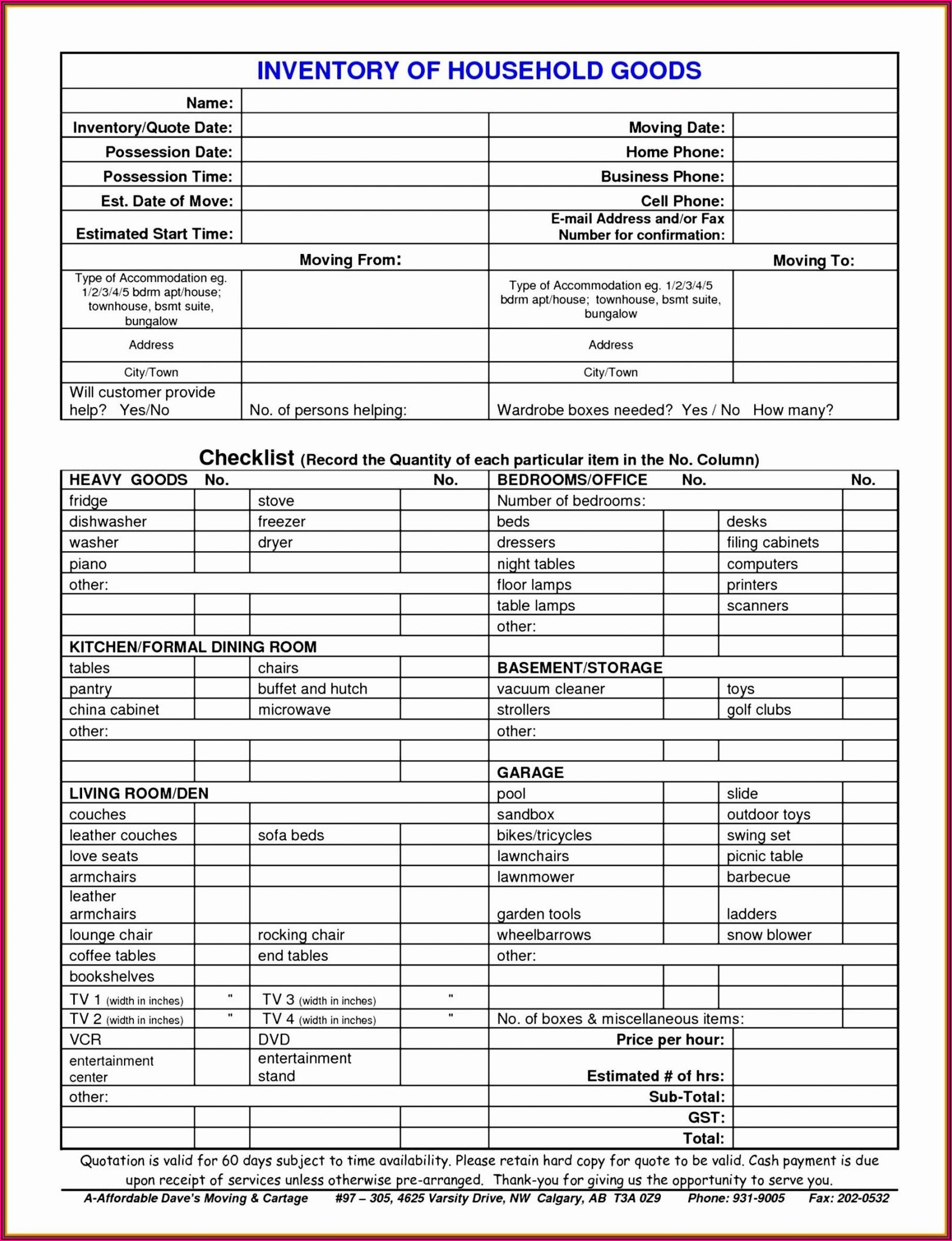 House Inspection Checklist Template Excel