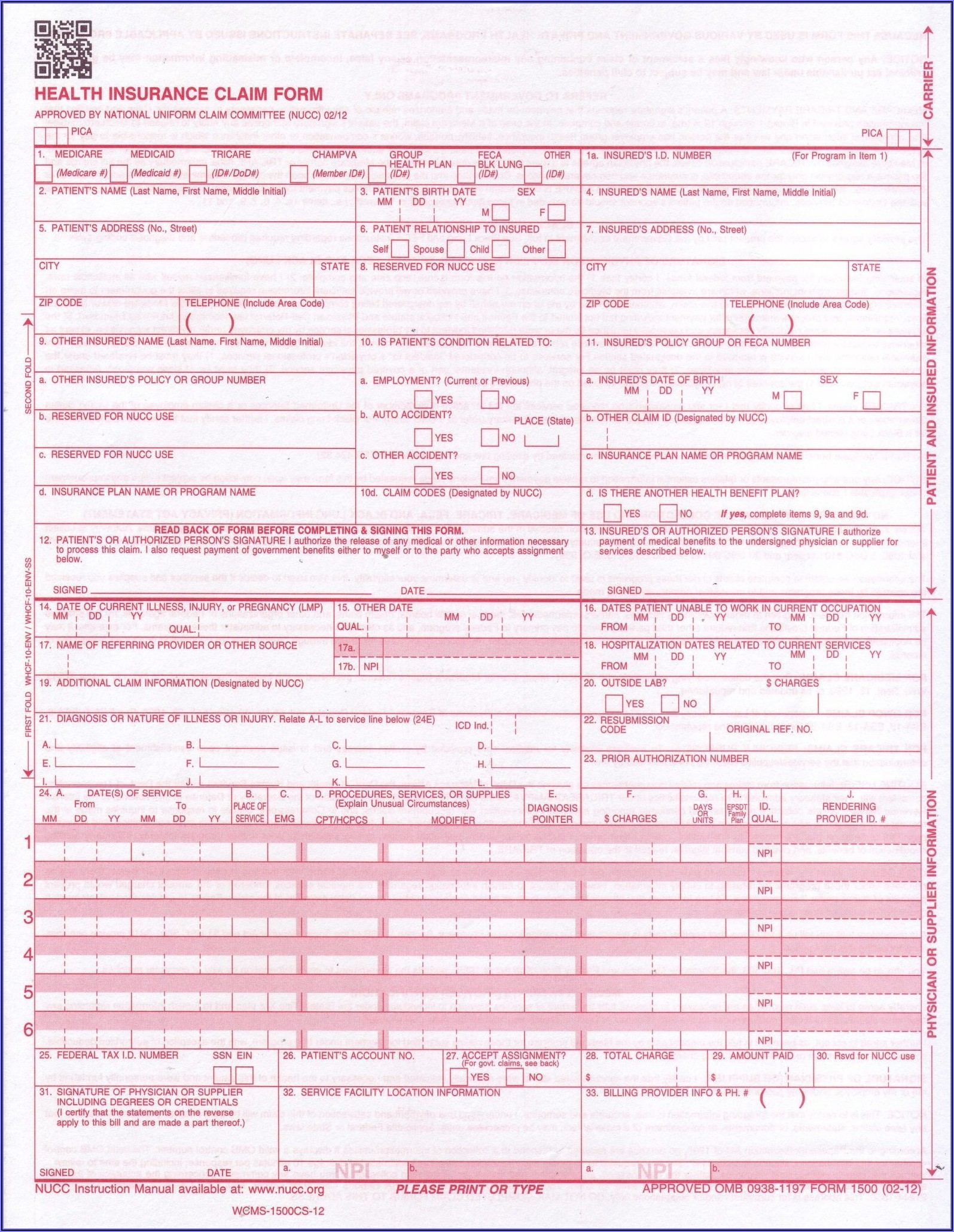 How To Fill Out A Hcfa 1500 Form For Medicare