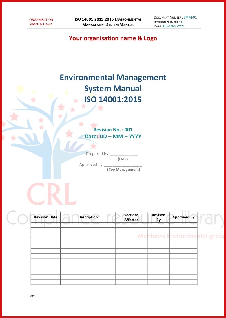 Iso 14001 Version 2015 Template