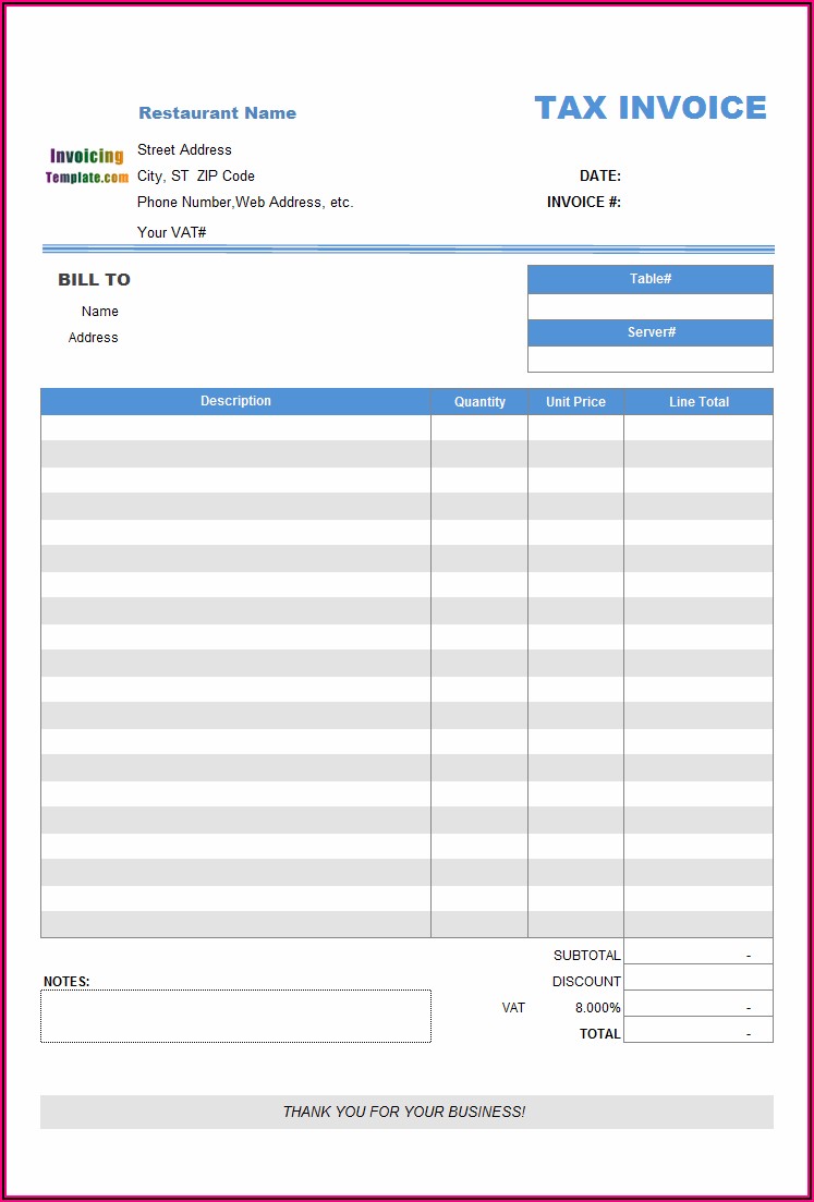 Libreoffice Excel Invoice Template