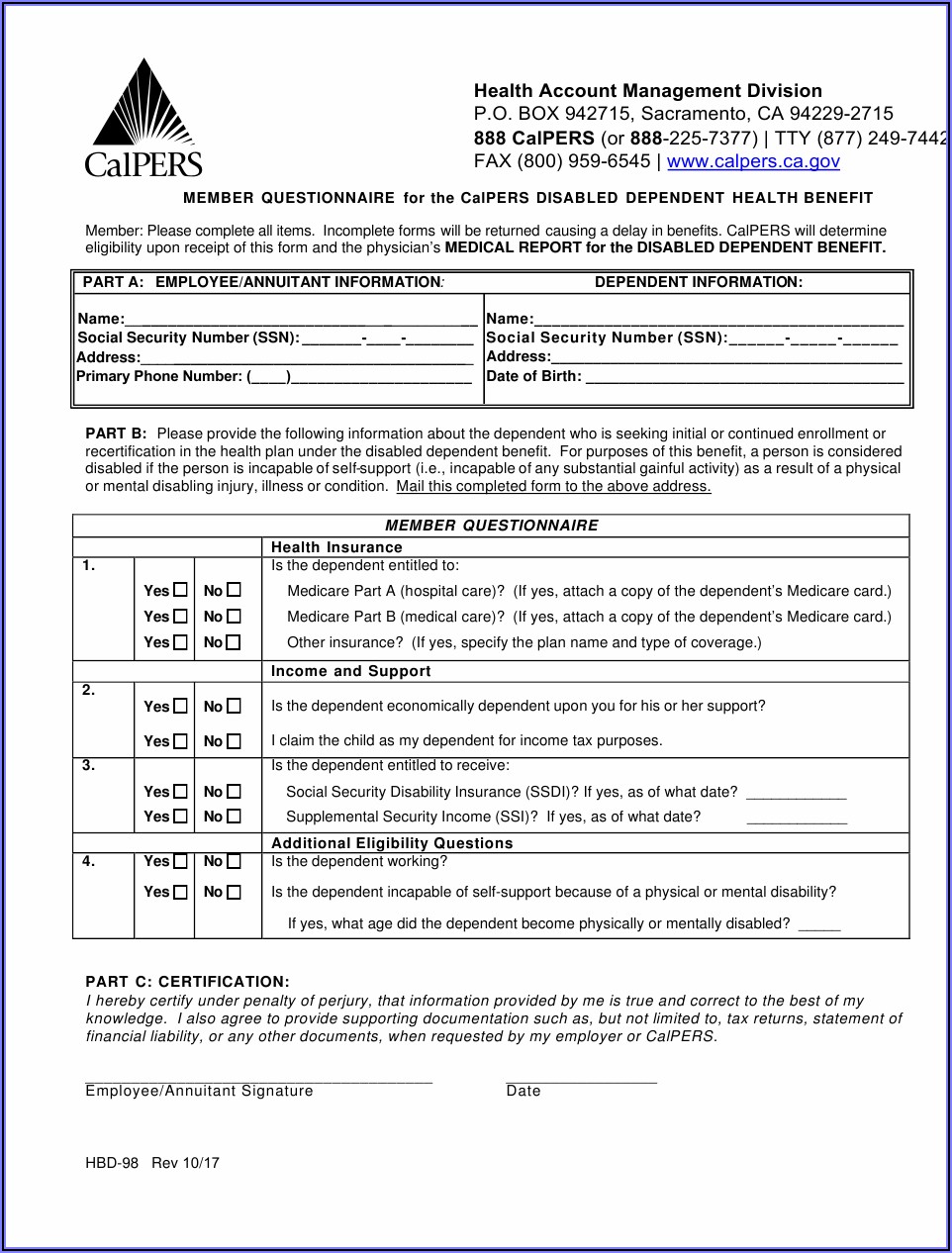 Medicare Initial Enrollment Questionnaire Form