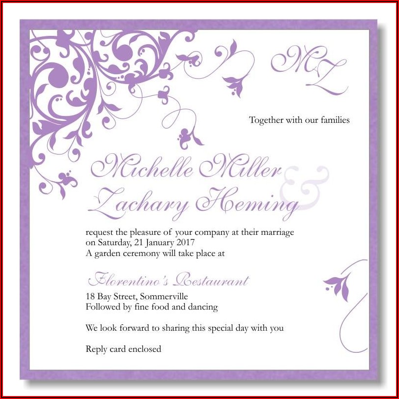 Online Wedding Invitation Templates Free Download