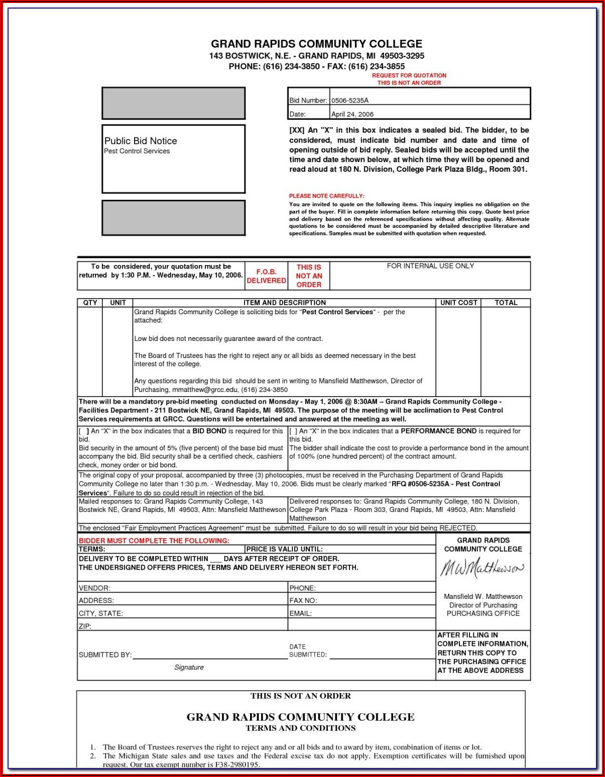 Pest Control Service Contract Template