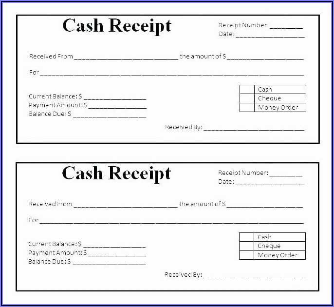 Petty Cash Receipt Form Template