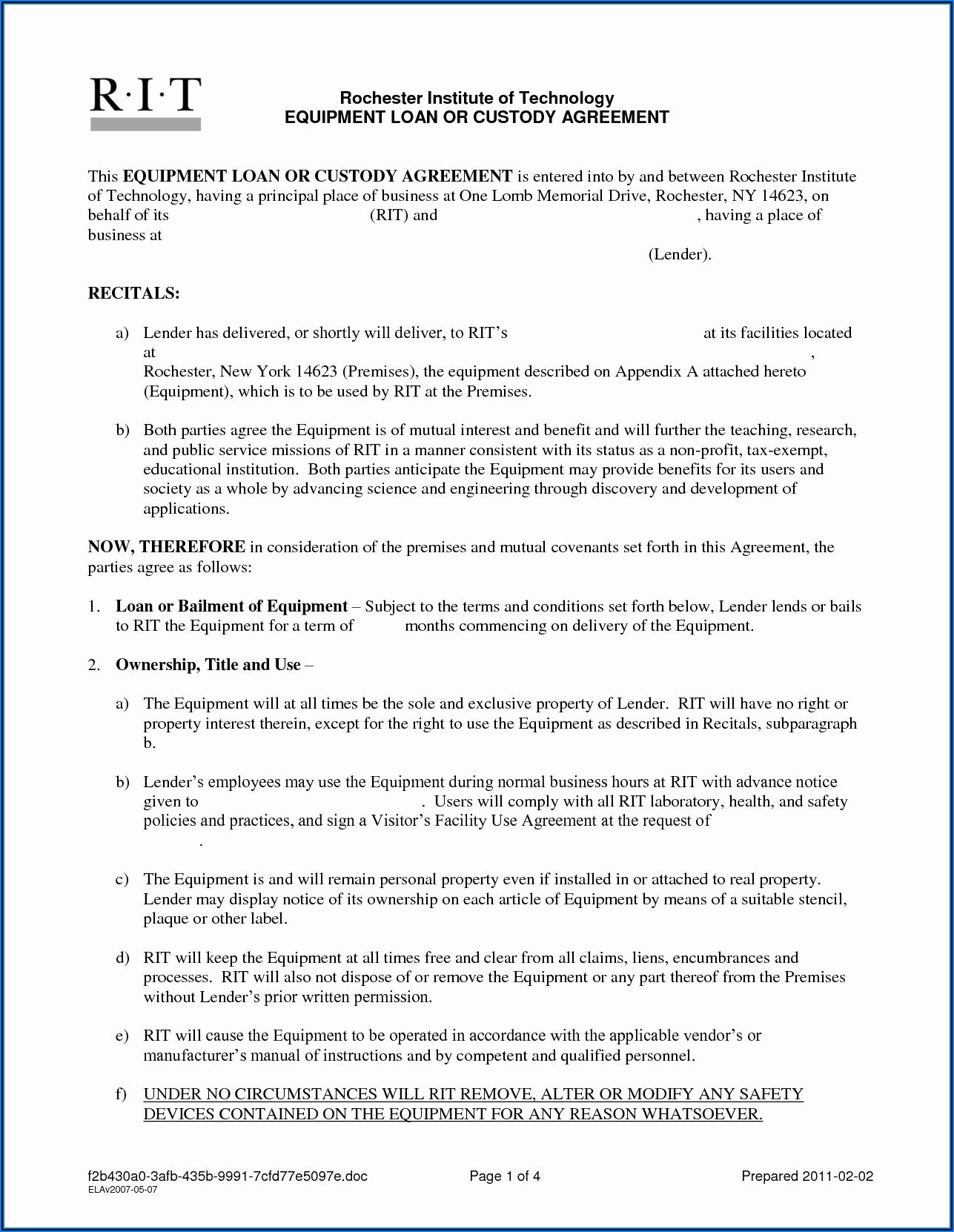 Private Loan Contract Template