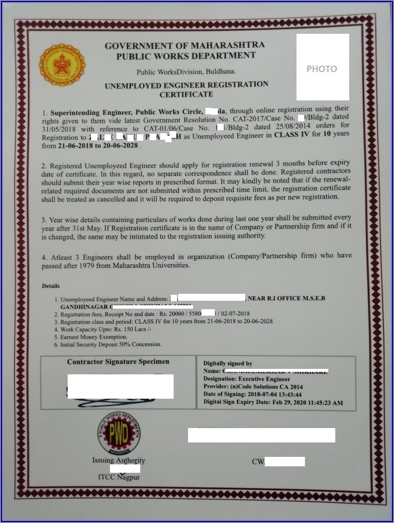 Pwd Contractor Registration Form Maharashtra