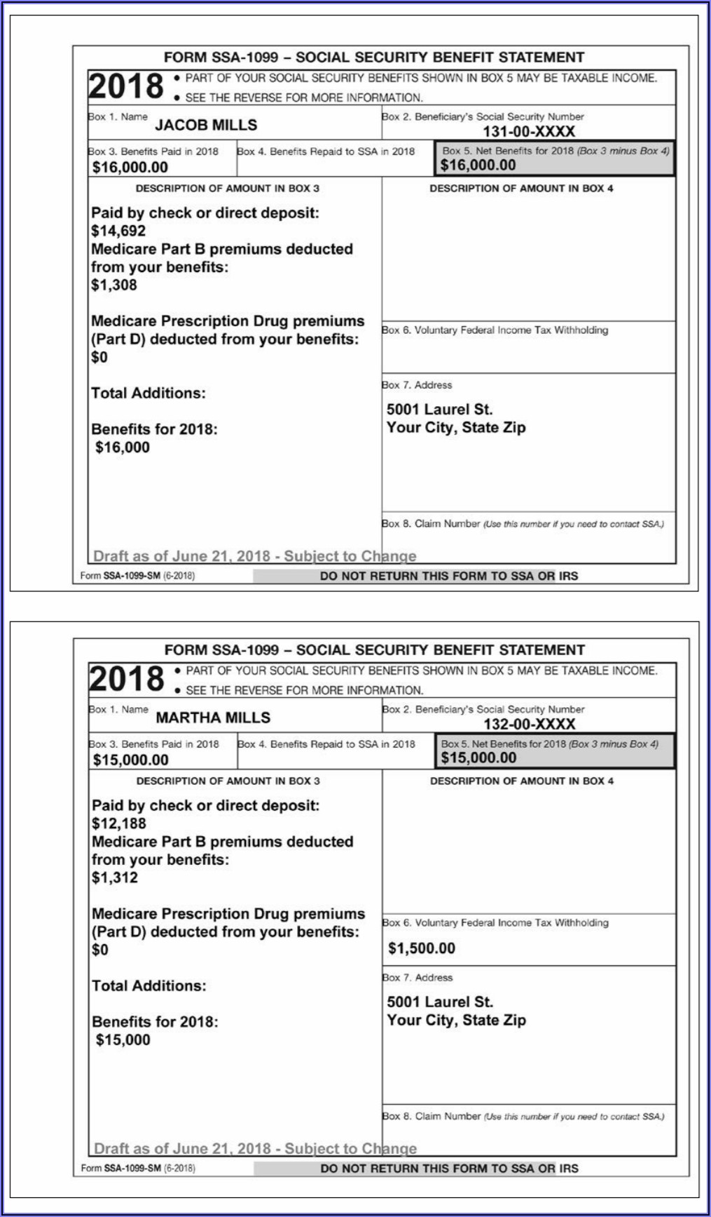 Social Security 1099 Form For 2019