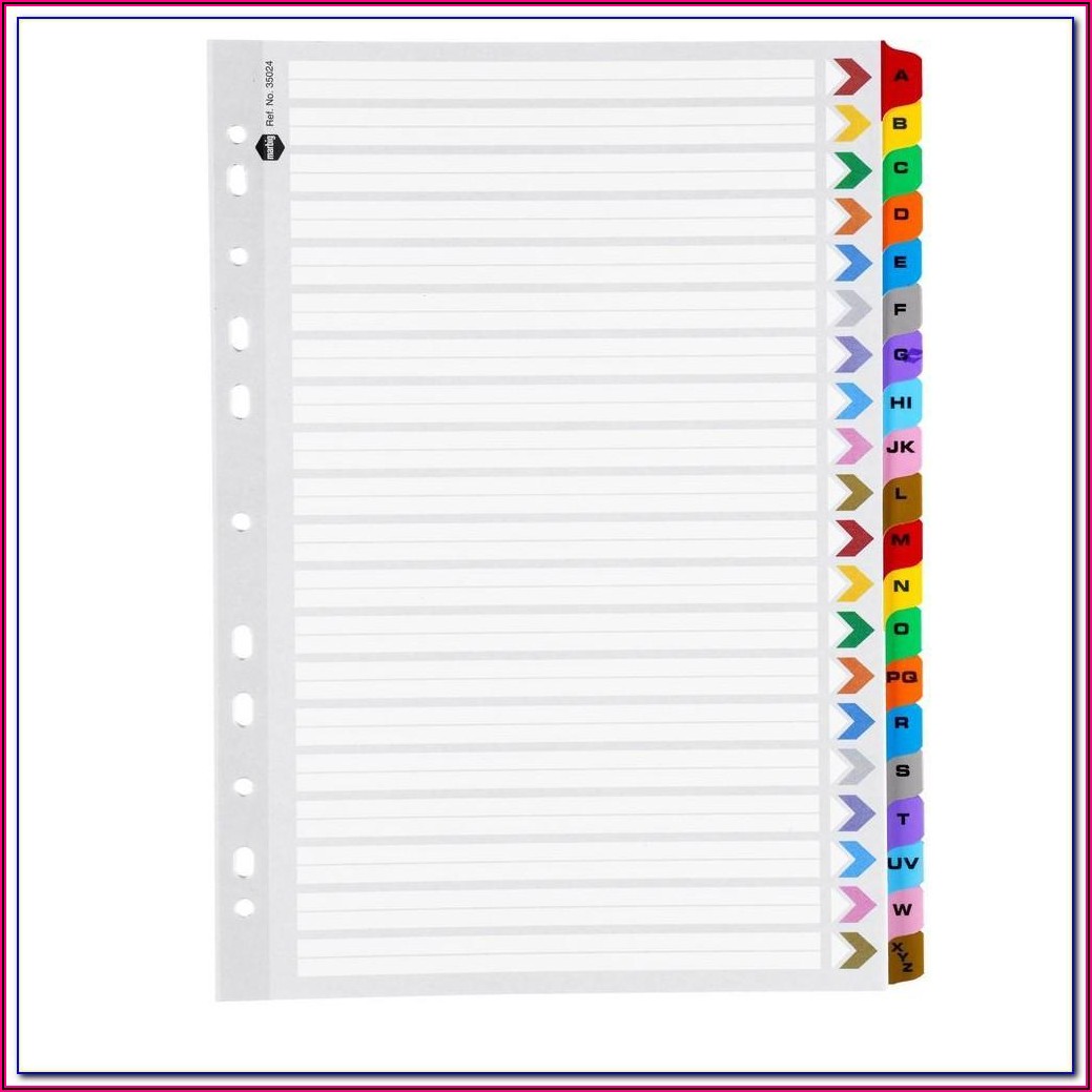 Staples Insertable Tab Dividers Template