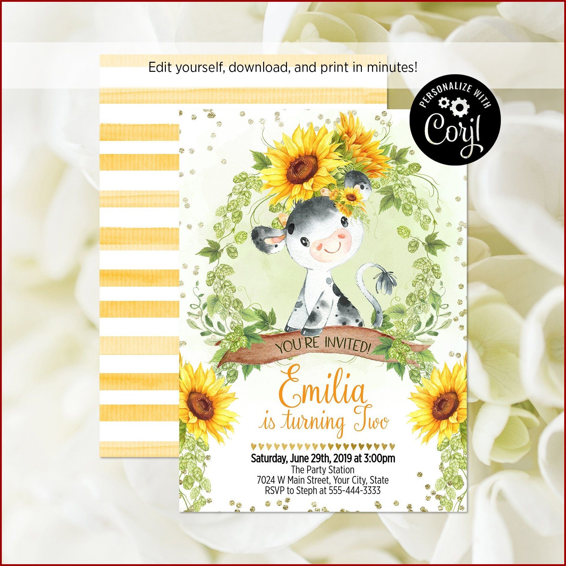 Sunflower Party Invitation Template