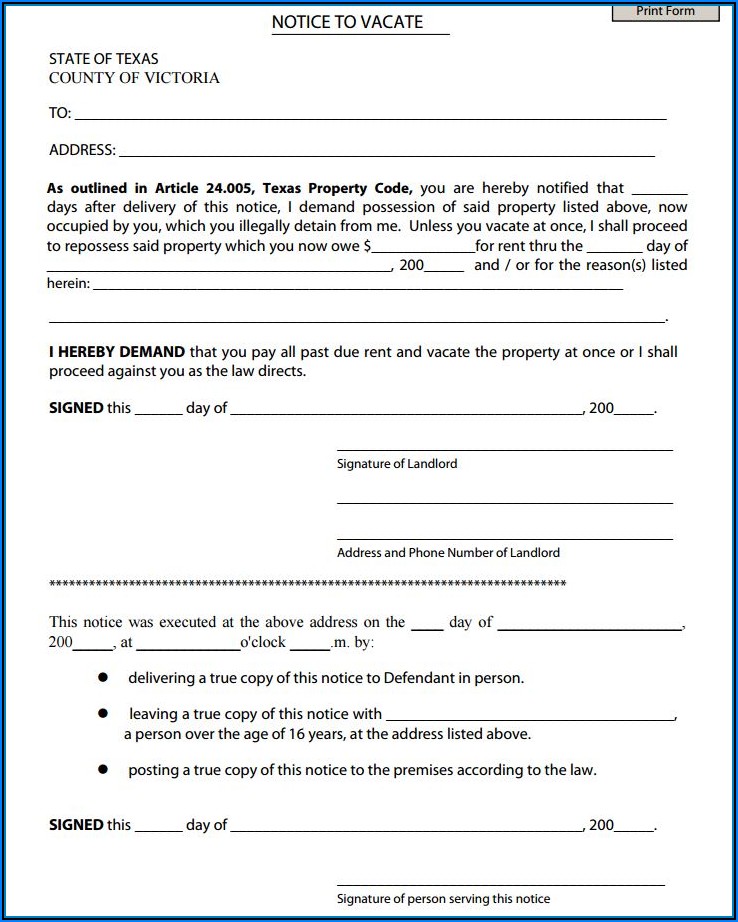 Texas Landlord Eviction Forms
